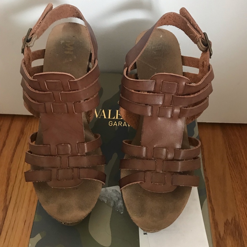 MIA brown wedge sandal heels